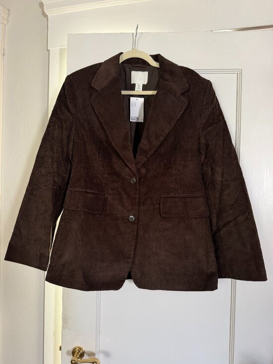 H&M Jackets & Blazers - NWT Chocolate Brown Corduroy Blazer, sz M